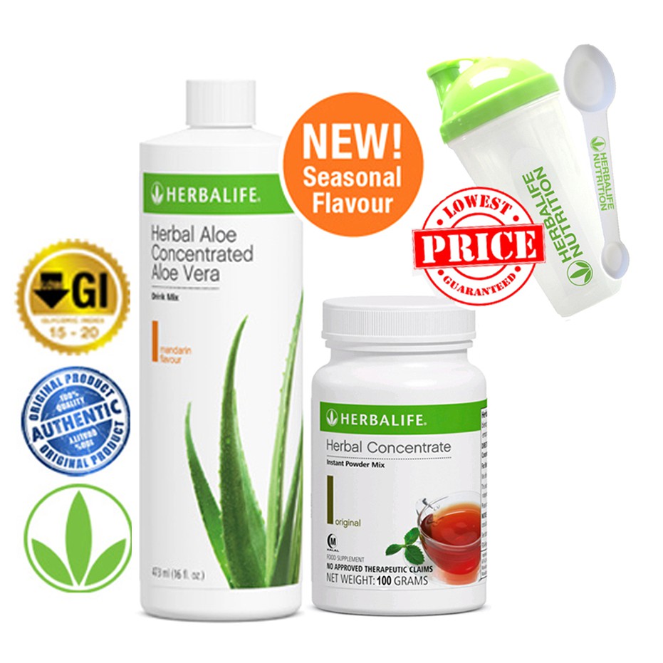 Herbalife Aloe Mandarin Orange & Tea 102g with Shaker & Spoon3et
