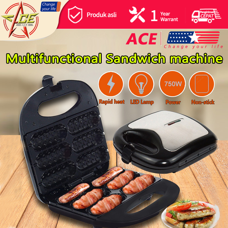 ACE 750W Electric Waffle Maker 220v/60Hz Household Electric Hot Dog Waffle Maker Easy to Clean