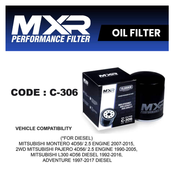 MXR OIL FILTER CODE C306 MONTERO/ PAJERO/ L300/ ADVENTURE Lazada PH