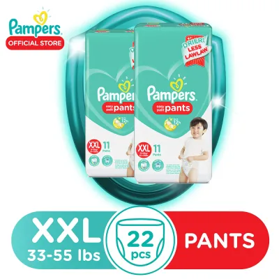 Pampers Baby Dry Pants Econ XXL 11s x2pack (22 pcs) - Extra Extra Large Diaper Pants (33-55lbs)