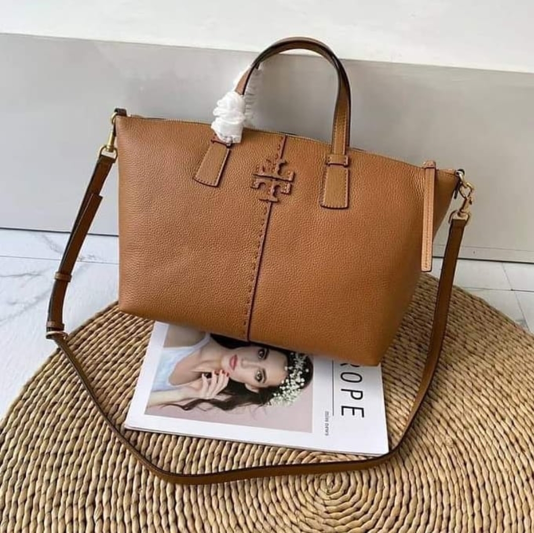 .Y . 64458 McGraw Top-Zip Satchel in Tiramisu Softly Pebbled  Leather - Women's Bag with Detachable Crossbody Strap | Lazada PH