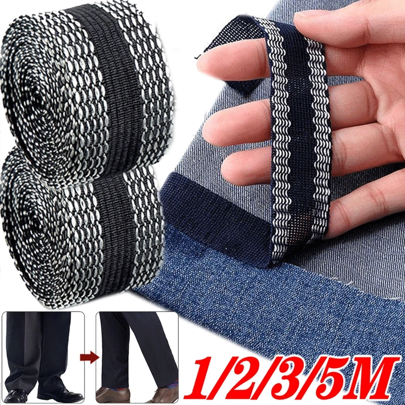 3/5M Self-Adhesive Tape for Pants No Sew Hemming Iron on Pants Shortening  Tape Iron Fabric Tapes for Hemming Jean Trouser Skirt