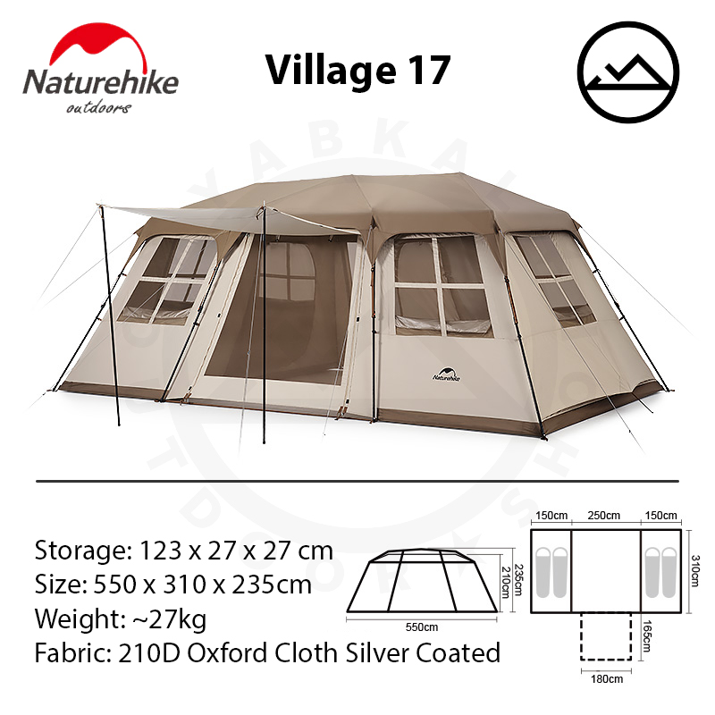 Naturehike Village 17 Automatic Tent 2-Door Aluminium Pole Tent
