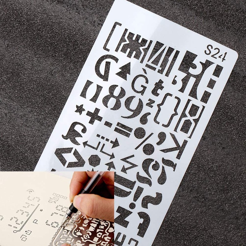 [ในสต็อก] [COD]24 Sheets Letter Number Stencils 4X7 Inch Alphabet ...