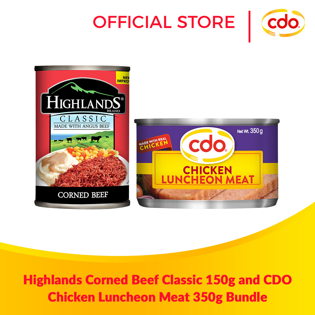 CDO Chicken Luncheon Meat 350g and HIGHLANDS Classic Corned Beef 150g