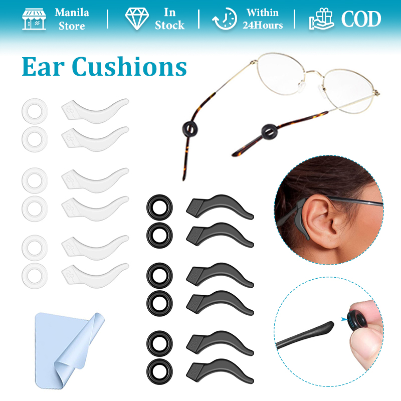Eyeglasses Ear Grips 24PCS Anti Slip Silicone Eyeglass Retainer for