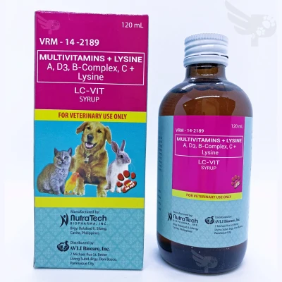LC VIT SYRUP 120ml in Plastic Pouch Packaging with Bubble Wrap - 120 ml - LC-VIT - Vitamins for Dogs Cats Poultry Rabbit Hamster Chinchilla - petpoultryph