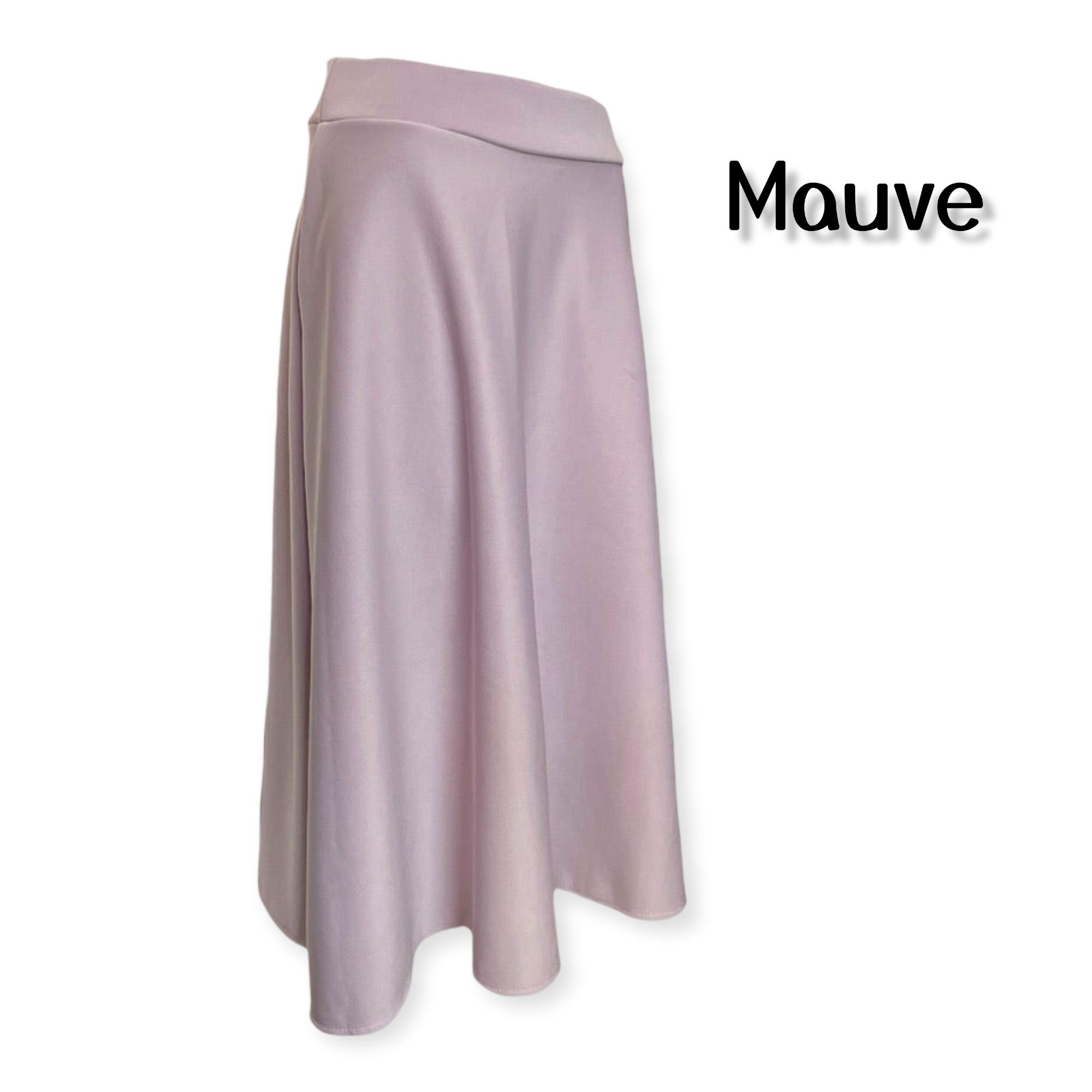 Midi Skirts, Knee Length Skirts for Women, Round Skirt With Two Pockets, Waist 26 To 34 Inches, Neoprene