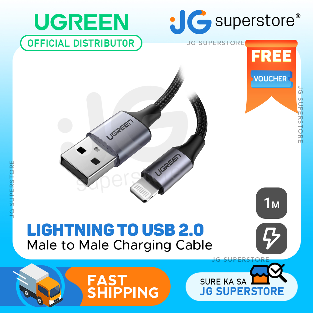 UGREEN Lightning to USB 2.0 2.4A Quick Charge Charging Cable MFi ...