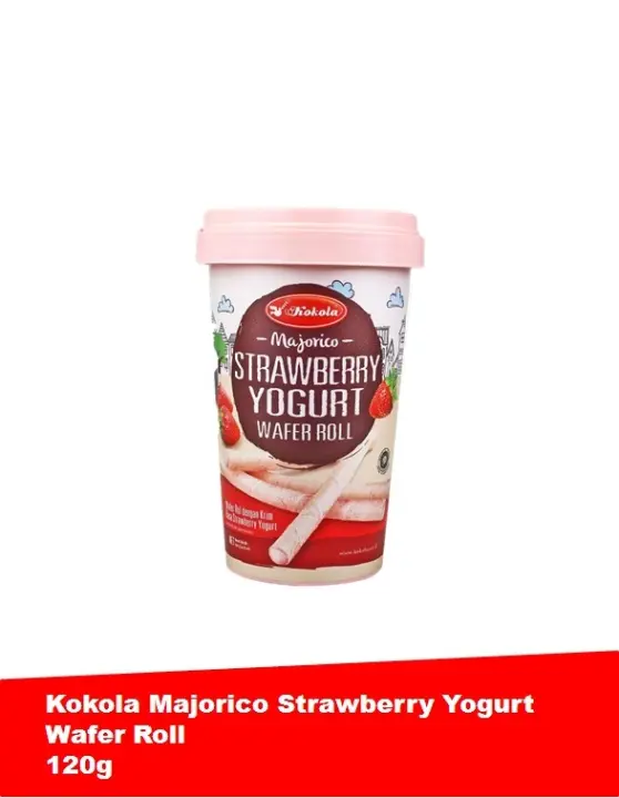 Kokola Majorico Strawberry Yogurt Wafer Roll 120g x 1pc