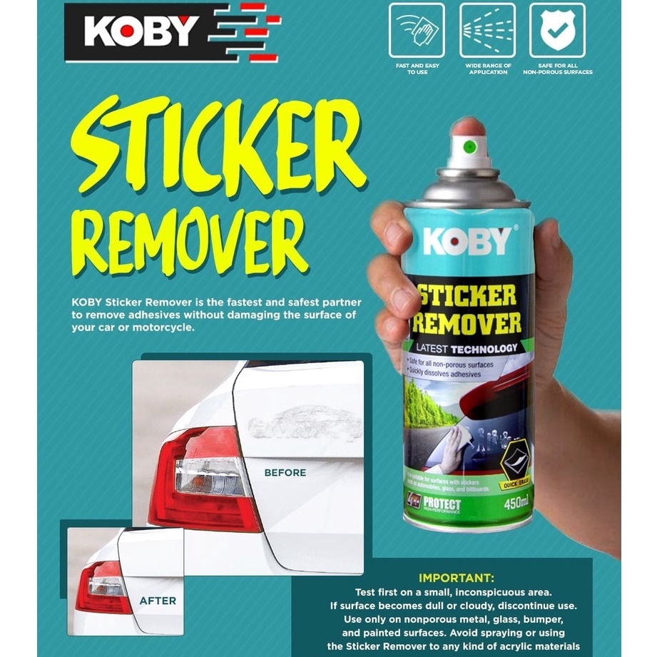 KOBY STICKER REMOVER 450ml Quickly Removes Residue Paint Adhesive