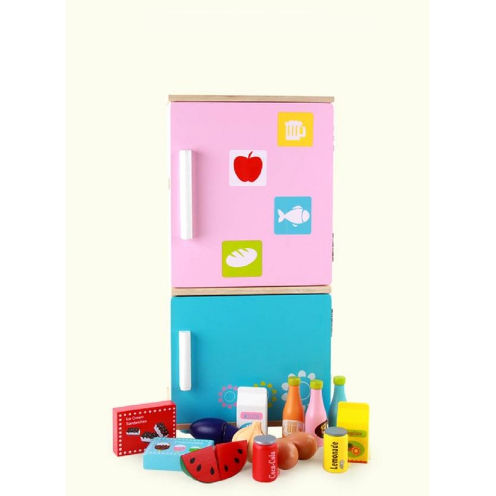 wooden toy refrigerator