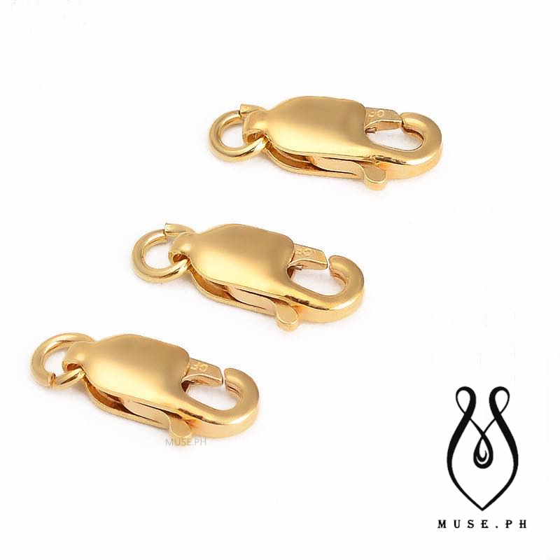 1pcs Pure 18K Gold Chain Clasp Double Side Lobster Clasp For Bracelet  Necklace