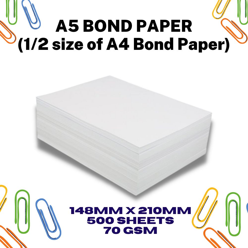 A5 Bond Paper 1 2 Size Of A4 500 Pcs Lazada PH