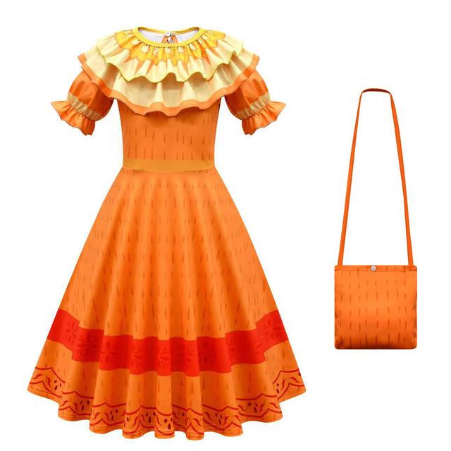 Flower Encanto Costume Isabella Charm Dress Girl Princess Dress Fantasy