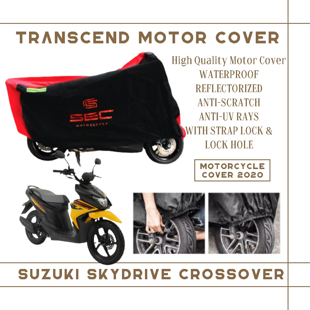 SUZUKI SKYDRIVE CROSSOVER, SEC Transcend Motorcycle Cover 2020 Black/Red  (LARGE)
