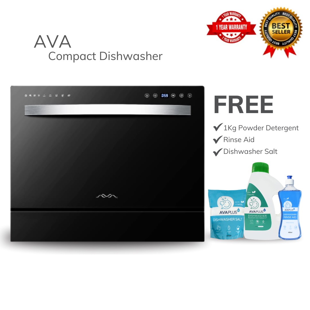 AVA COMPACT COUNTERTOP DISHWASHER w/UVC Sterilization Automatic Dishwasher Machine Sterilizer