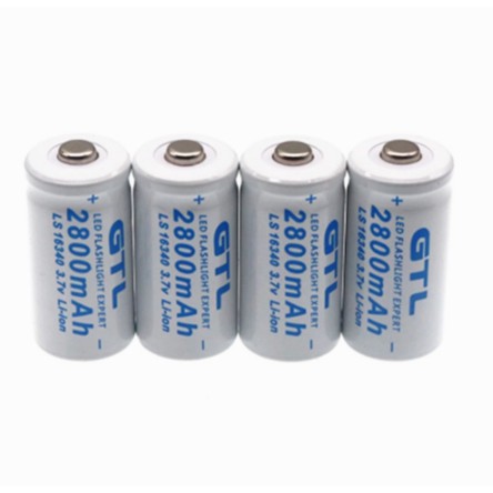 GTL 3.7V 2800mAh Lithium Li-ion 16340 Battery CR123A Rechargeable ...