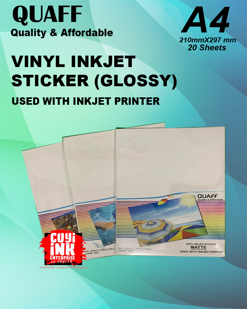 PRINTABLE VYNIL INKJET STICKER GLOSSY A4 (5 packs) | Lazada PH