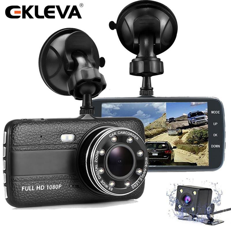 EKLEVA Dual Lens Car Camera Vehicle On-Dash Video Dash Cam Full HD 1080P 170° Front Dashboard Camera & 720P Rear View Camera with 4.0 inch LCD,G-Sensor,Loop Recording,Night Mode