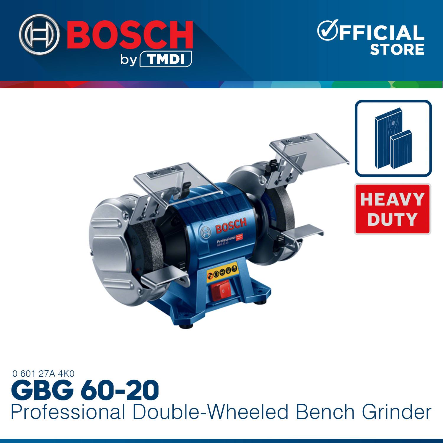 Bosch 600W 8 Inches Bench Grinder 200mm with Grinding Wheel GBG 6020