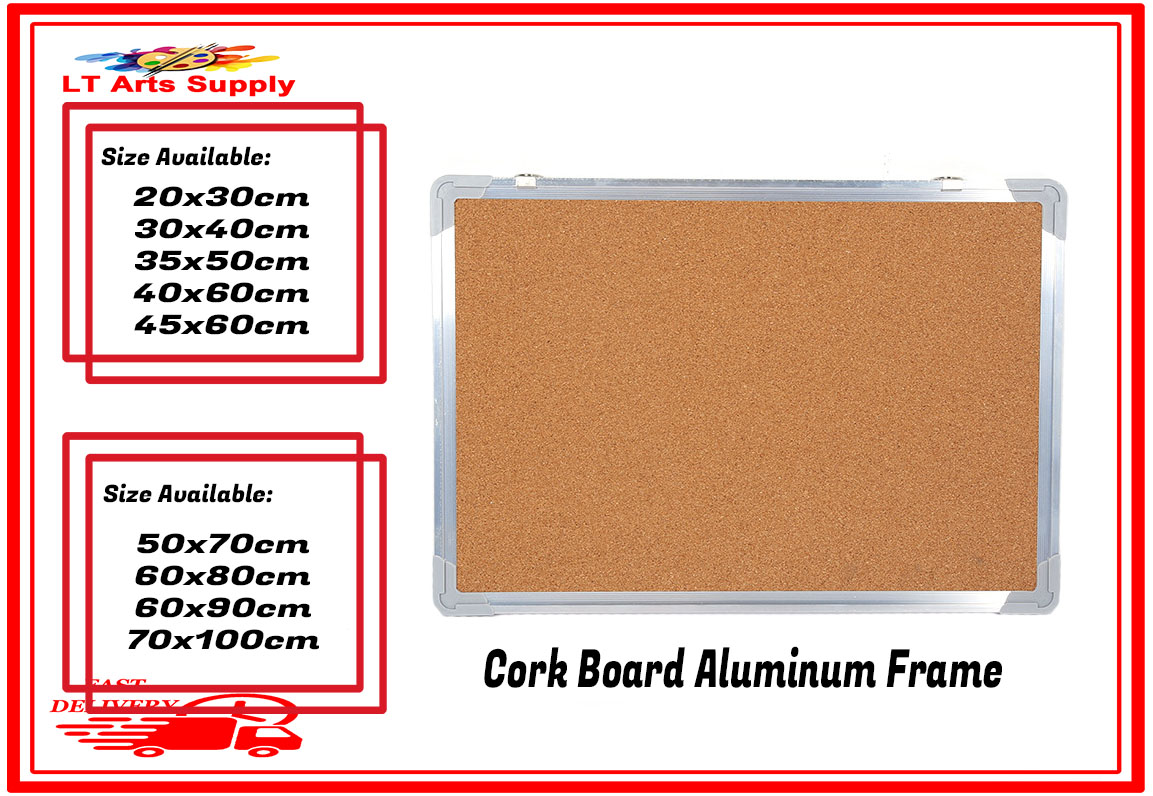 Cork board / bulletin board aluminum frame Lazada PH