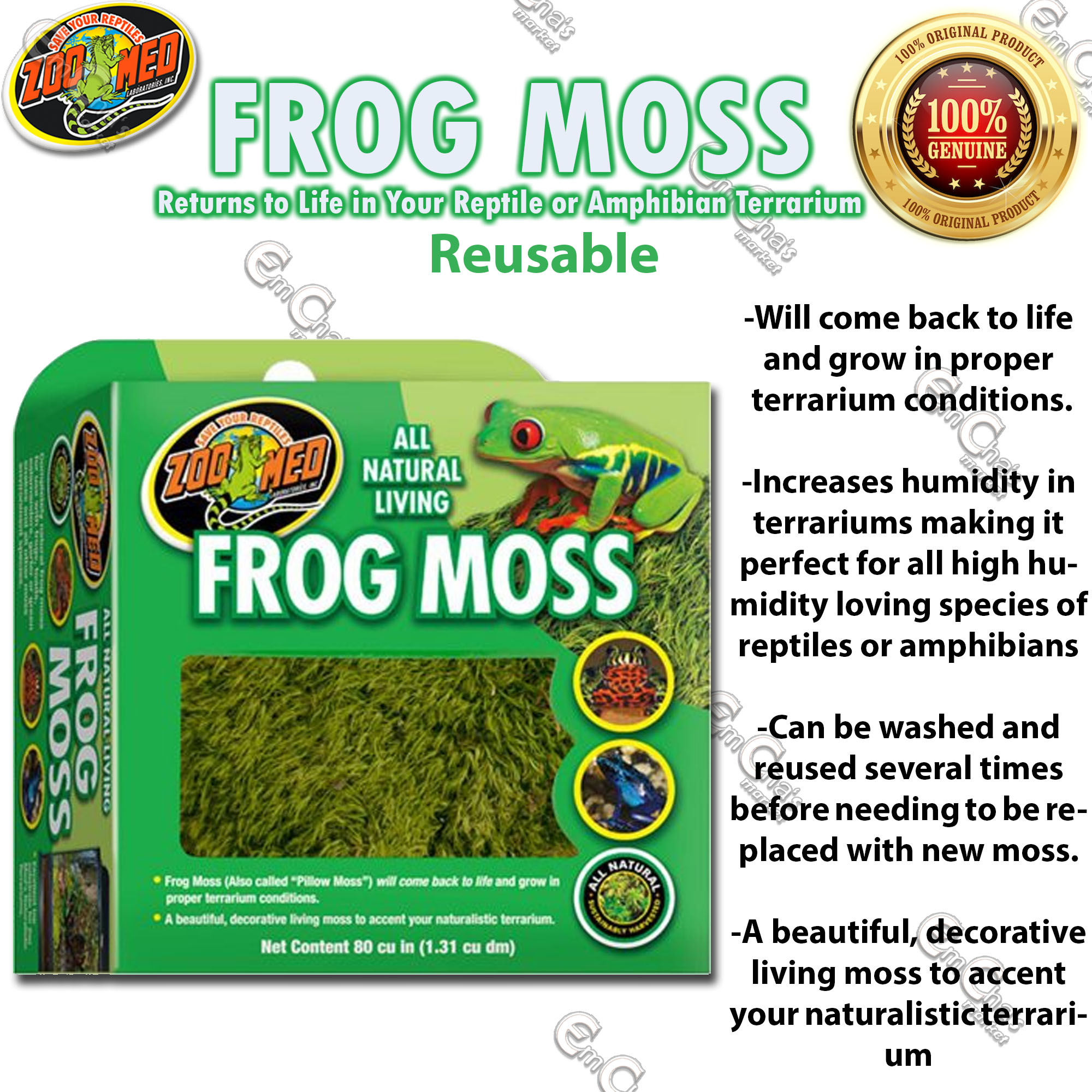 Zoo Med Frog Moss Completely All Natural Living Toads Snakes