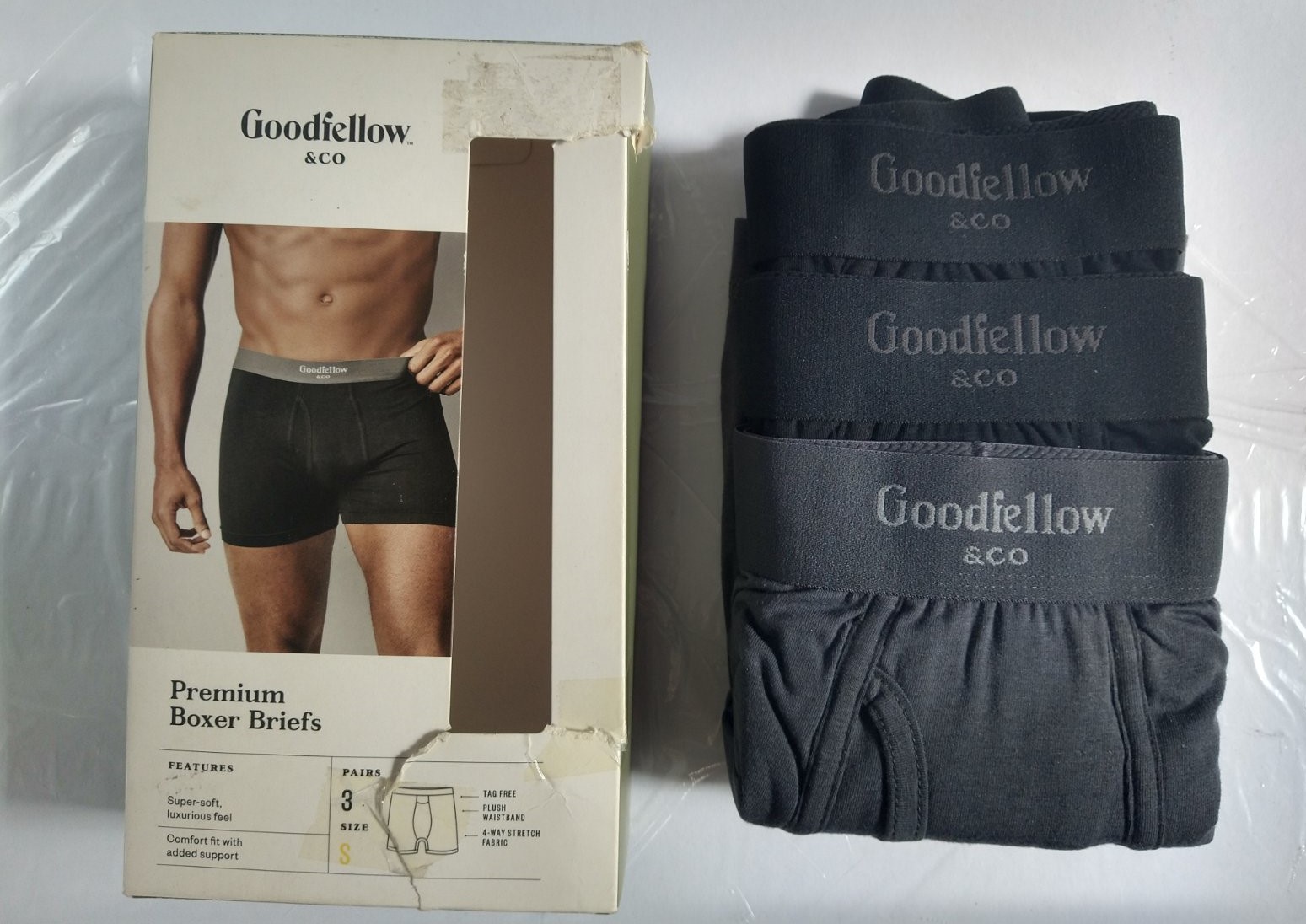 Goodfellow Boxer Briefs Knit Trunks 3-Pack Small NewUSA Cotton