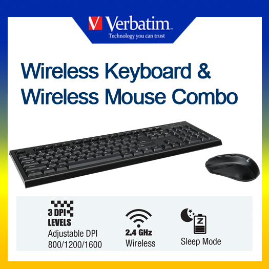 Verbatim 2.4HGz Wireless Keyboard &amp; Wireless Mouse Set | Lazada PH