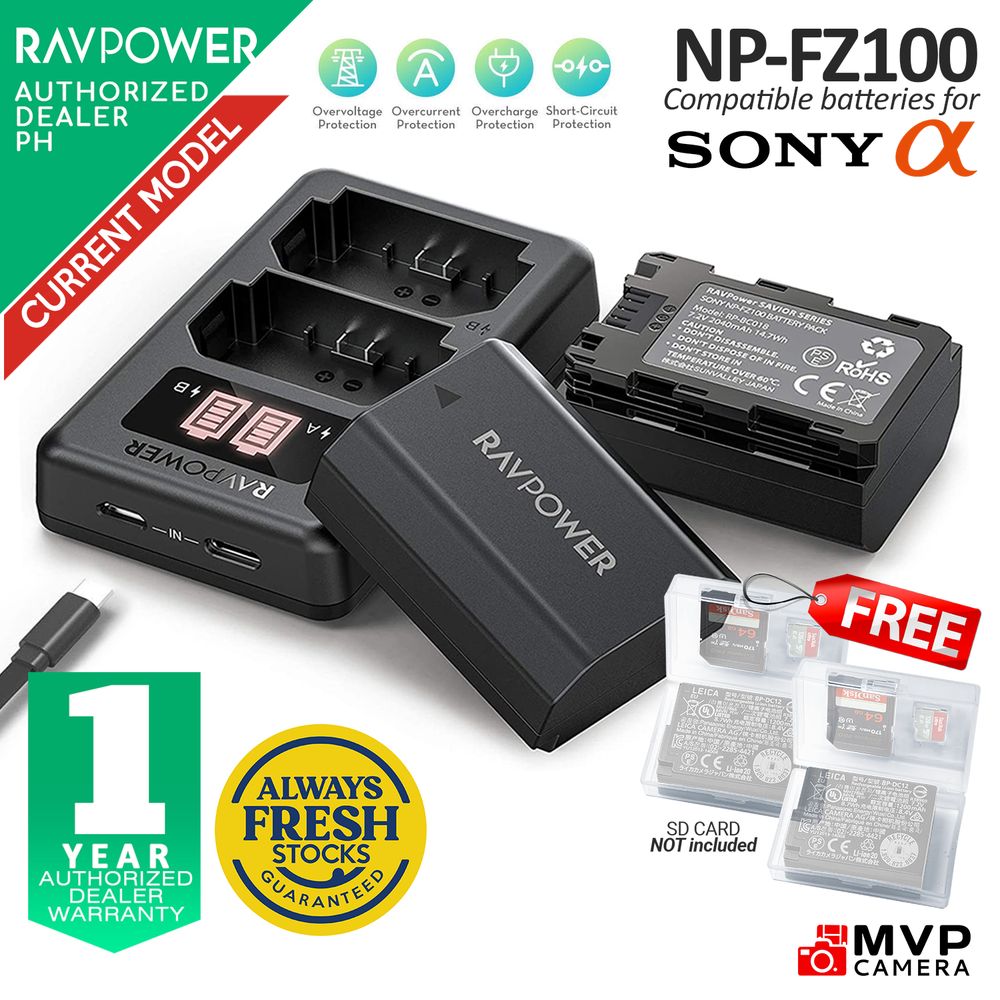 RAVPOWER NP-FZ100 FZ100 BC-QZ1 Replacement Battery Charger Set and USB Dual  Charger Compatible with Sony Alpha A7 III A7III A73 A7R III A7RIII A9 Sony  Alpha 9 A7R3 A6600 A7RIV A7R IV