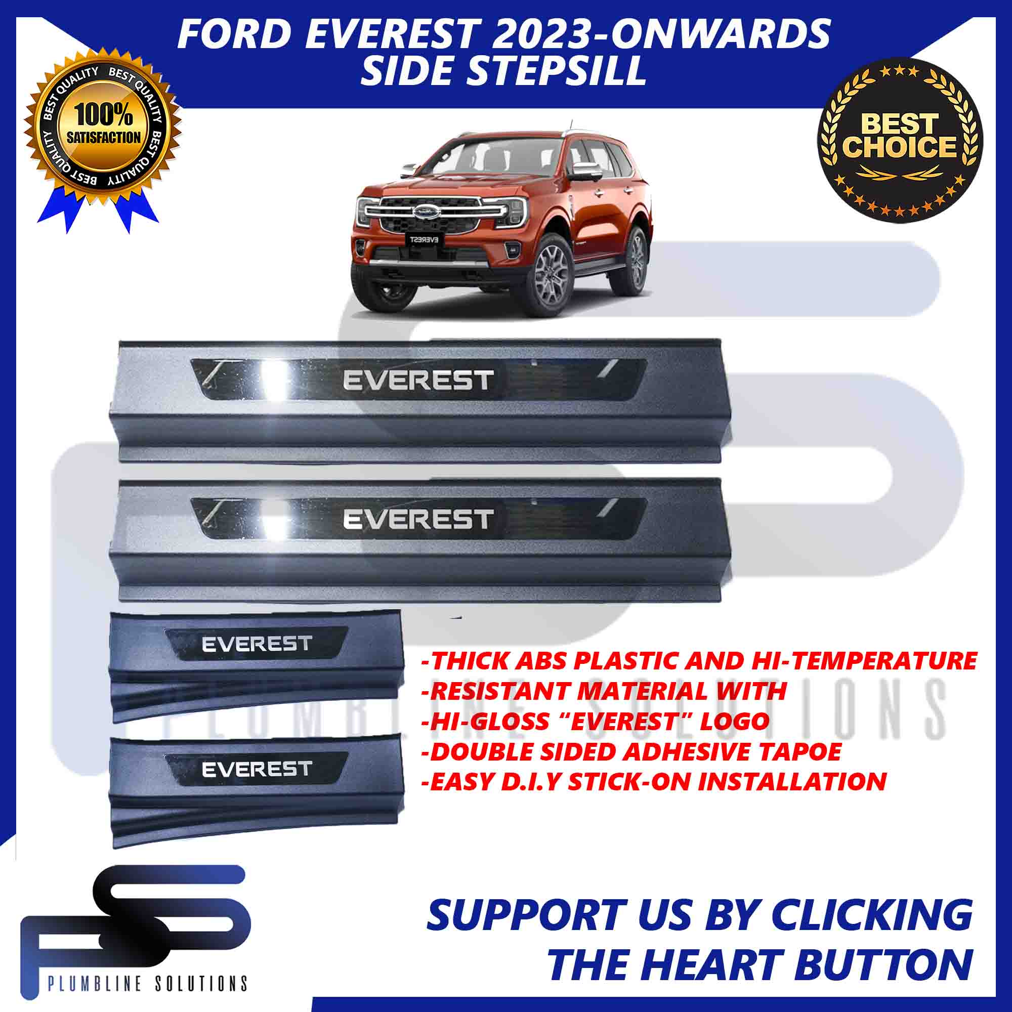 Side Step Sill for Ford Everest 2016 2017 2018 2019 2020 2021 2022