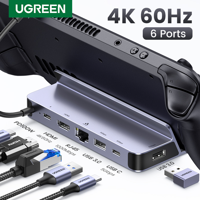 UGREEN USB C Docking Station to HDMI 4K60Hz RJ45 PD100W Dock for Steam Deck  Asus ROG Ally Nintend Switch MacBook PC USB 3.0 HUB - AliExpress