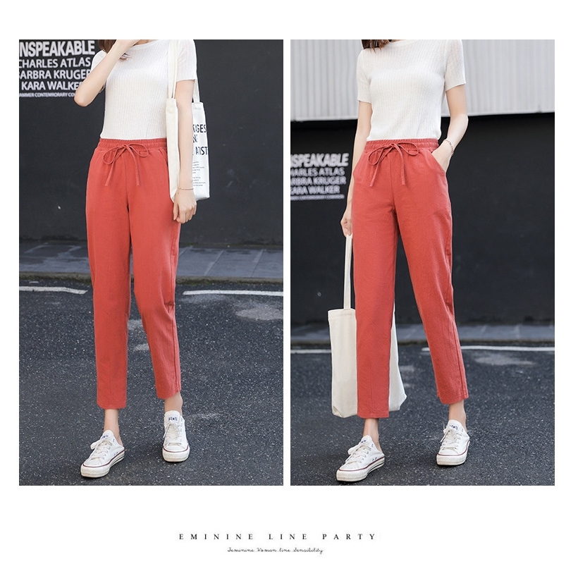 S-2XL Fashion Women Trousers Female Cotton Plus Size Loose Casual Pants