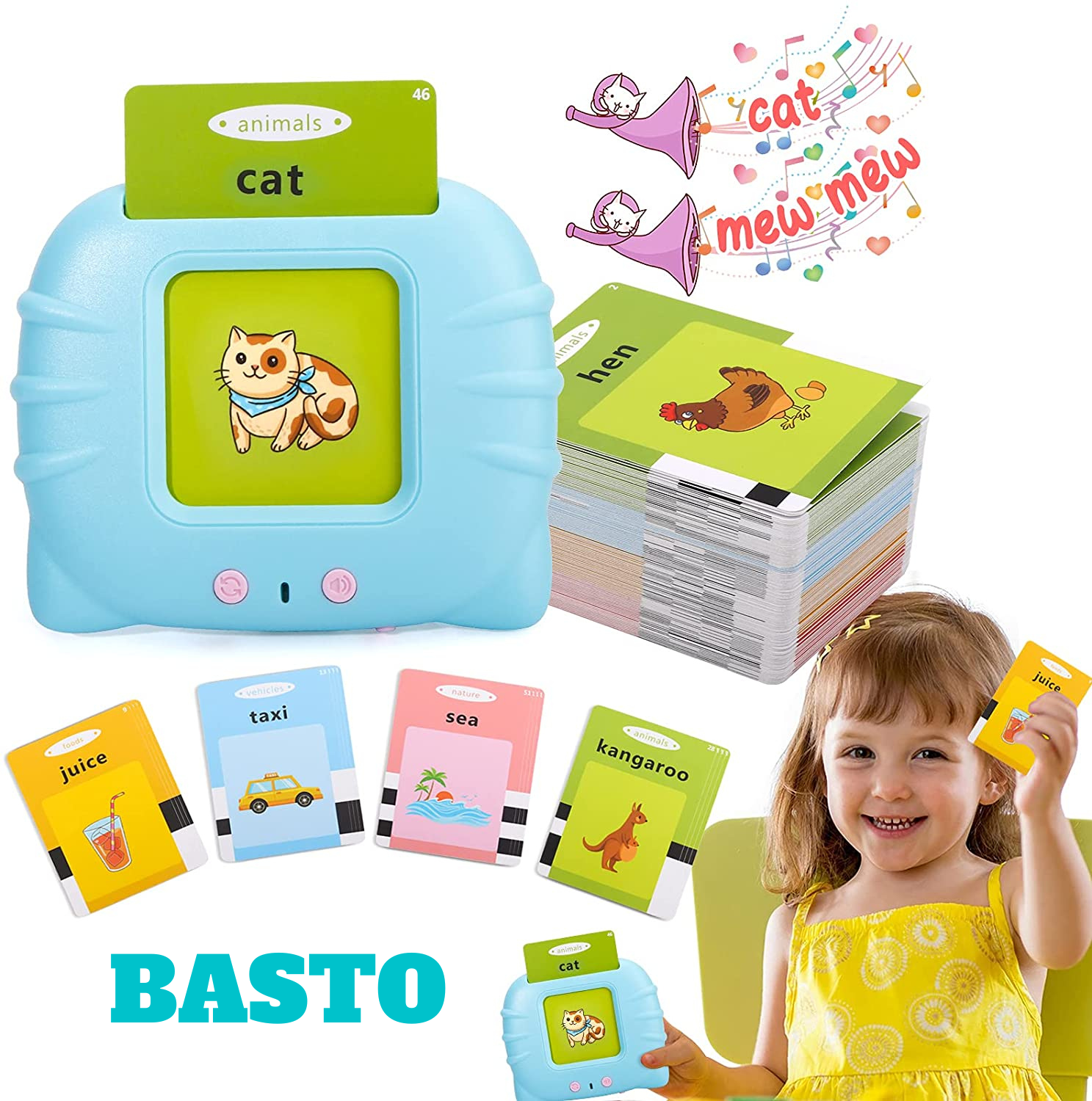 Talking Flash Cards Early Education Audio Cards for Kids 2 3 4 5 6