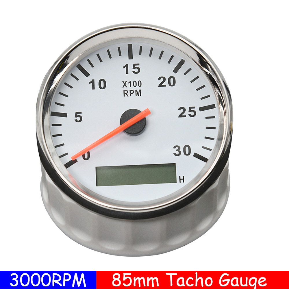 3000RPM Meter Tachometer 85MM Gasoline Diesel Engine Tacho Gauge With ...