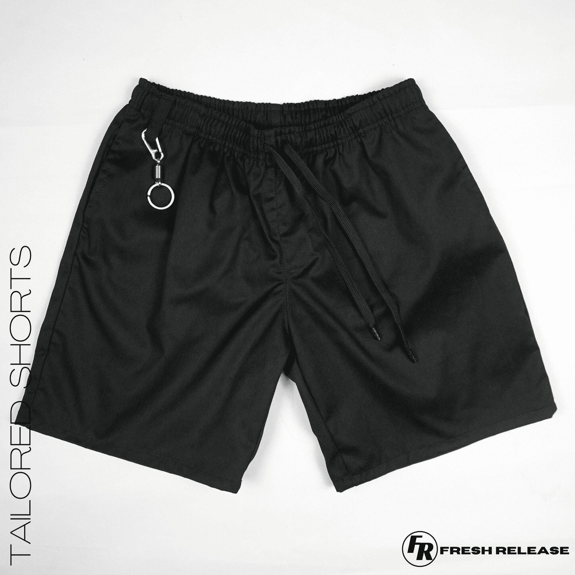 mens tailored shorts black