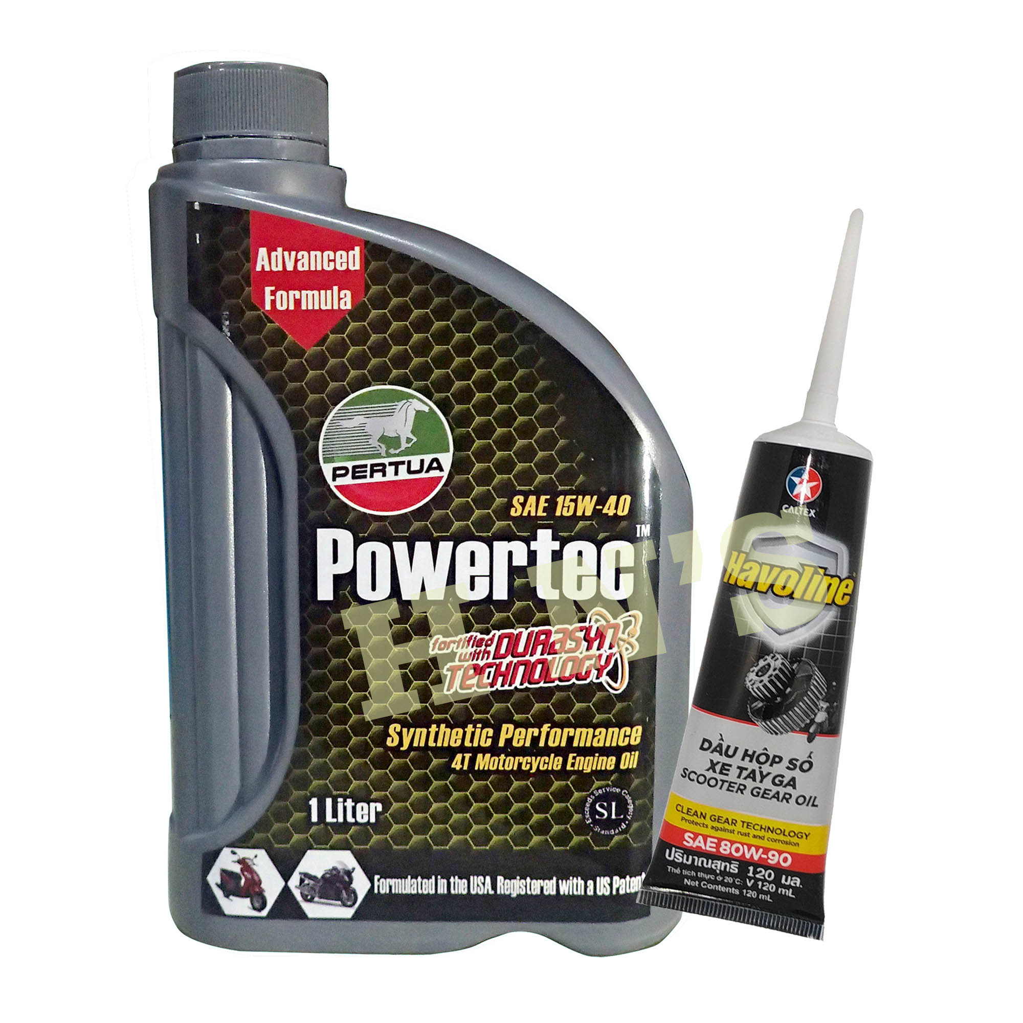 Pertua Powertec + Caltex Havoline Scooter Gear Oil Package ( 1L + gear oil ) Lazada PH
