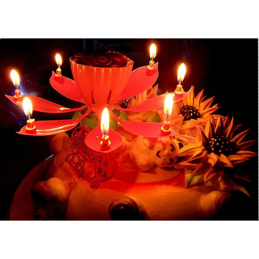 Happy Birthday Musical Lotus Flower Rotating Candle review and price