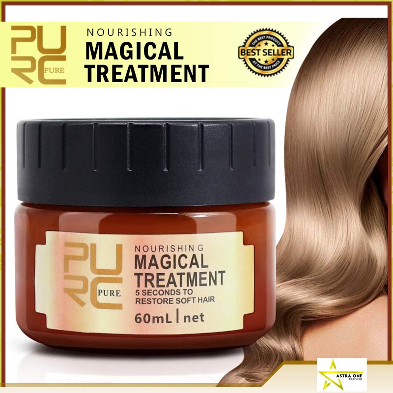 PURE Magical Treatment Mask Seconds Repairs Damage Restore Soft Hair 60ml  For All Hair Types Keratin Hair Scalp Treatment Hair Repair, Hair Cream,  Hair Treatment, Anti Frizz, Damage Repair, | Hair Treatment