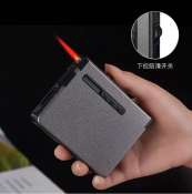 Portable Aluminum Cigarette Case with Inflatable Lighter (Brand Name: Airlight)