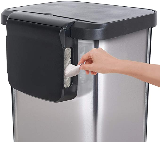 GLAD Extra Capacity Stainless Steel Step or Automatic Sensor Trash Waste Can 
