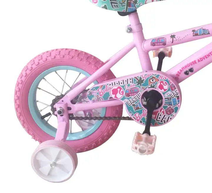 barbie bike with training wheels