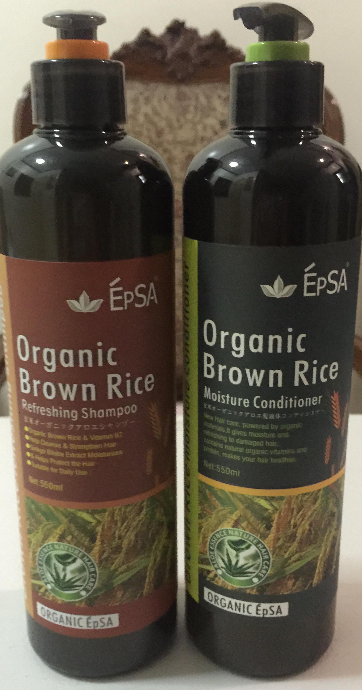 Epsa organic set brown rice hair shampoo and conditioner set | Lazada PH