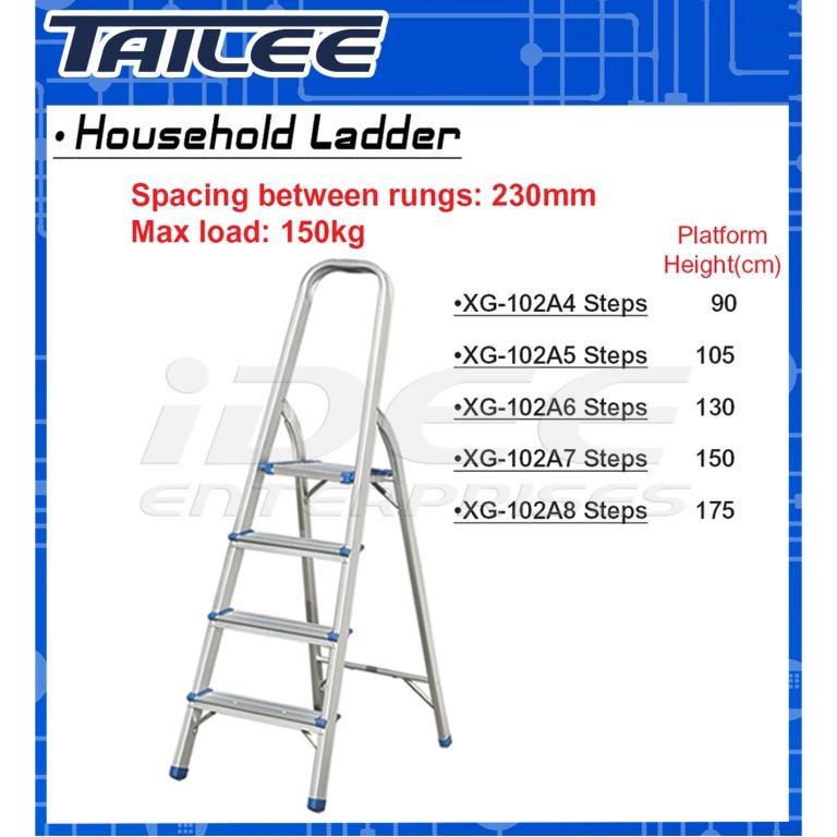 Tailee XG-102A 8Steps Household Ladder 175cm Height | Lazada PH