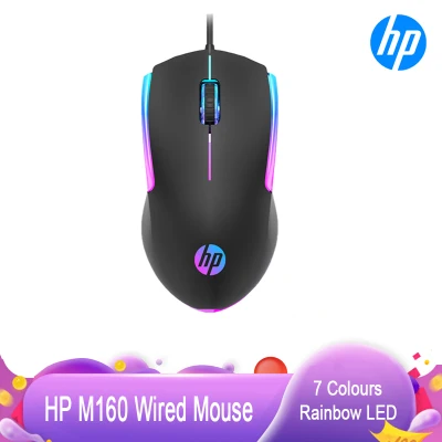 Cocapark HP M160 Optical Gaming Mouse Wired Mouse High Performance With 7 Colours Rainbow LED For PC Computer Laptop Notebook Office Home