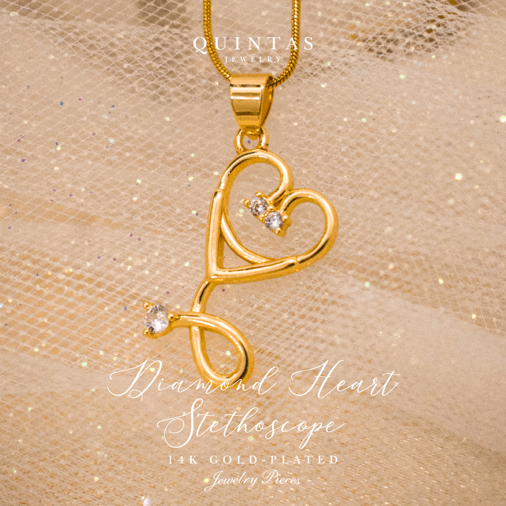 QUINTAS ™ Diamond Heart Stethoscope Necklace (With FREE Jewelry Gift