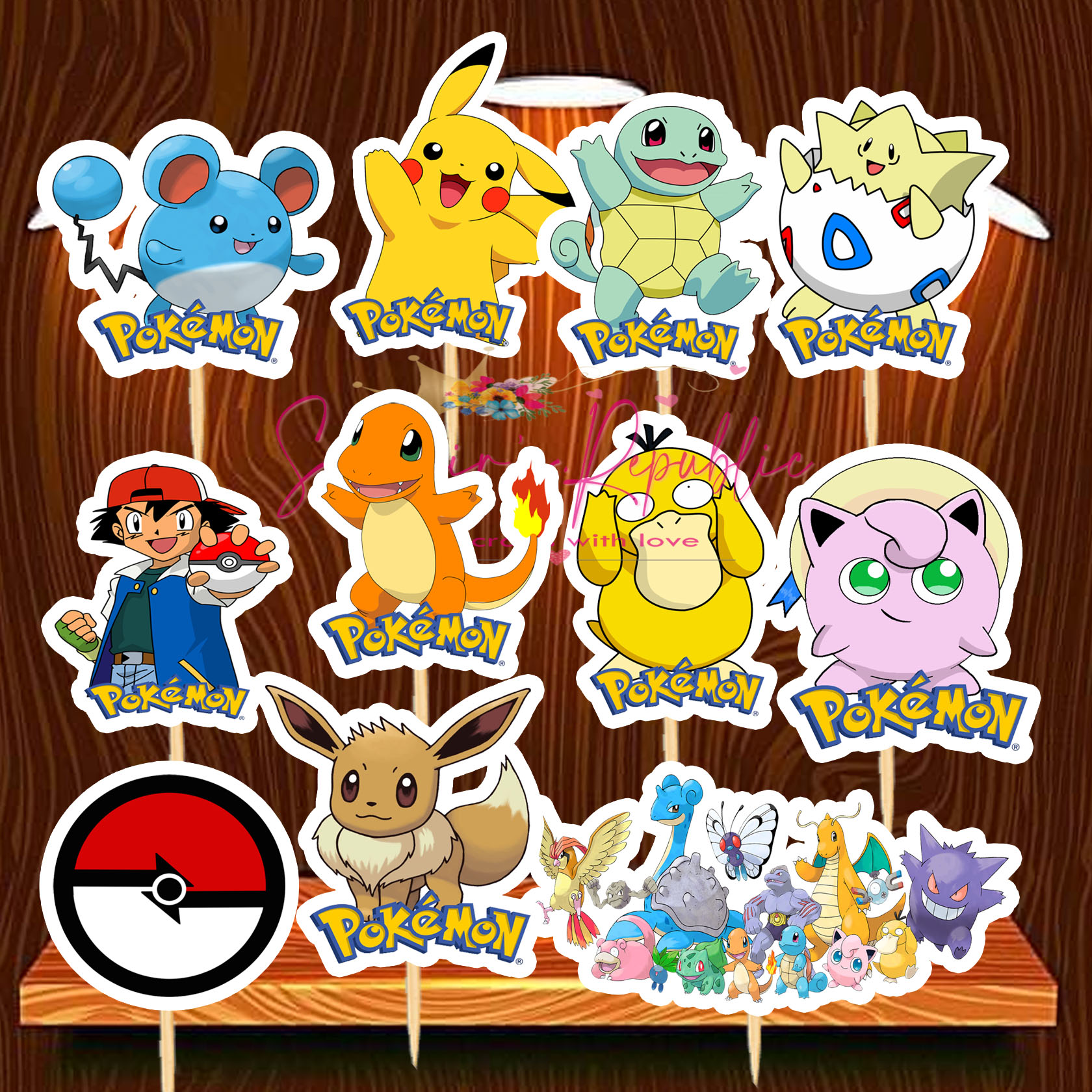 POKEMON Theme Cupcake Topper 24 pcs | Lazada PH