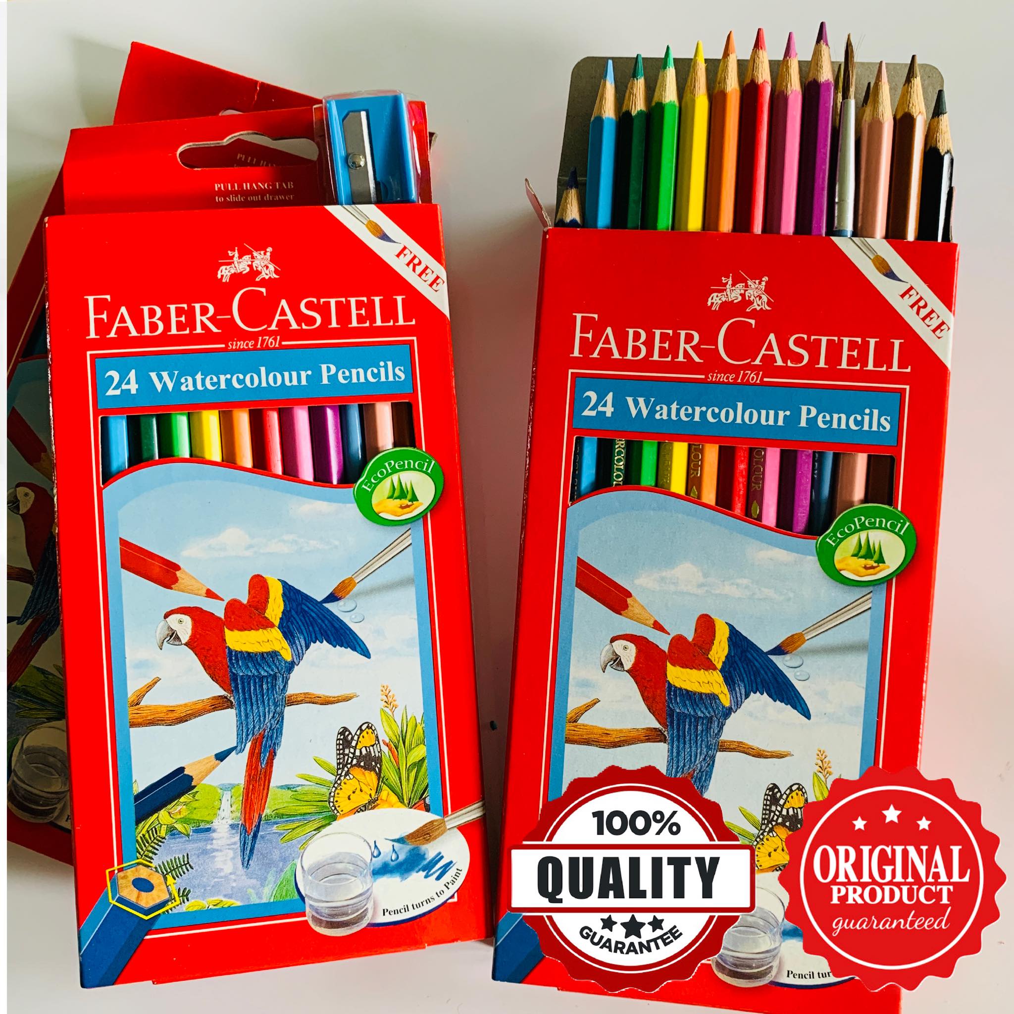 Faber-Castell - 24 Water Colour Pencils + Brush, 2B Pencil ,Sharpener -  (114564) Colour / Colour Pencil Art & Craft Stationery Johor Bahru (JB),  Malaysia, Taman Sentosa Supplier, Retailer, Supply, Supplies