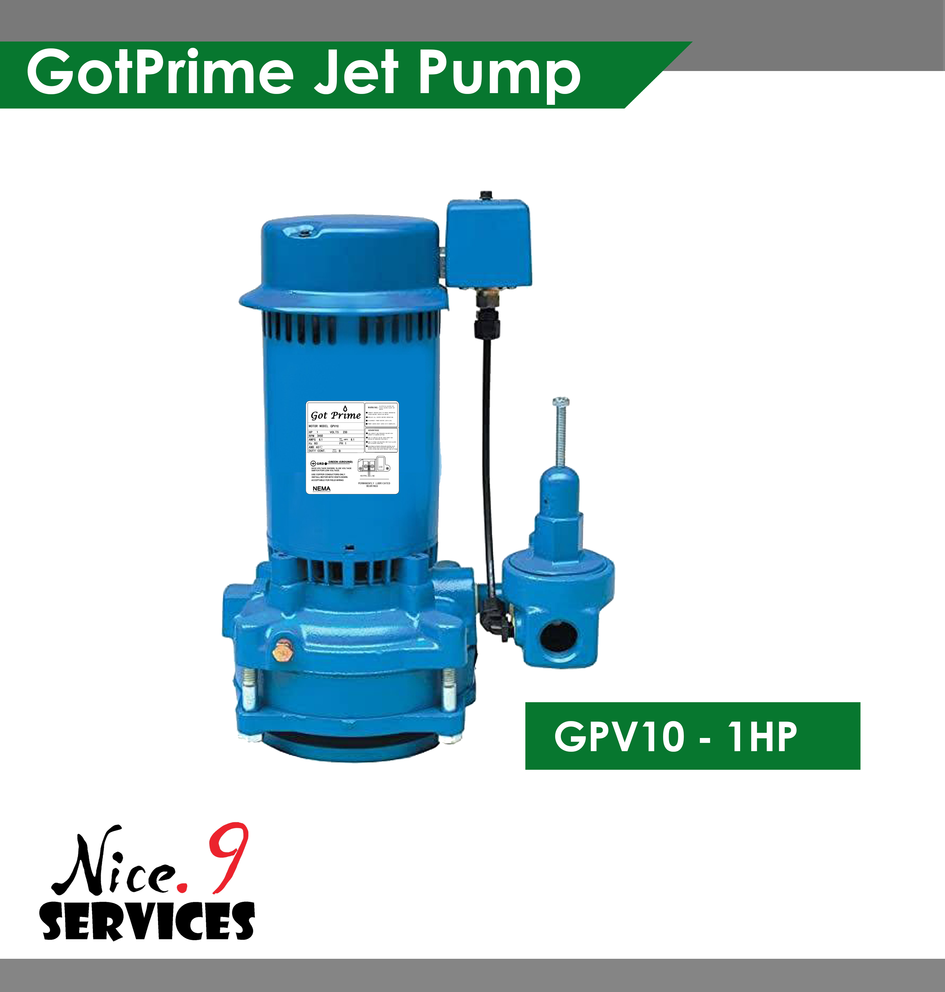 GPV10 DEEP WELL JET PUMP 1HP with Vertical Adaptor & Ejector Lazada PH