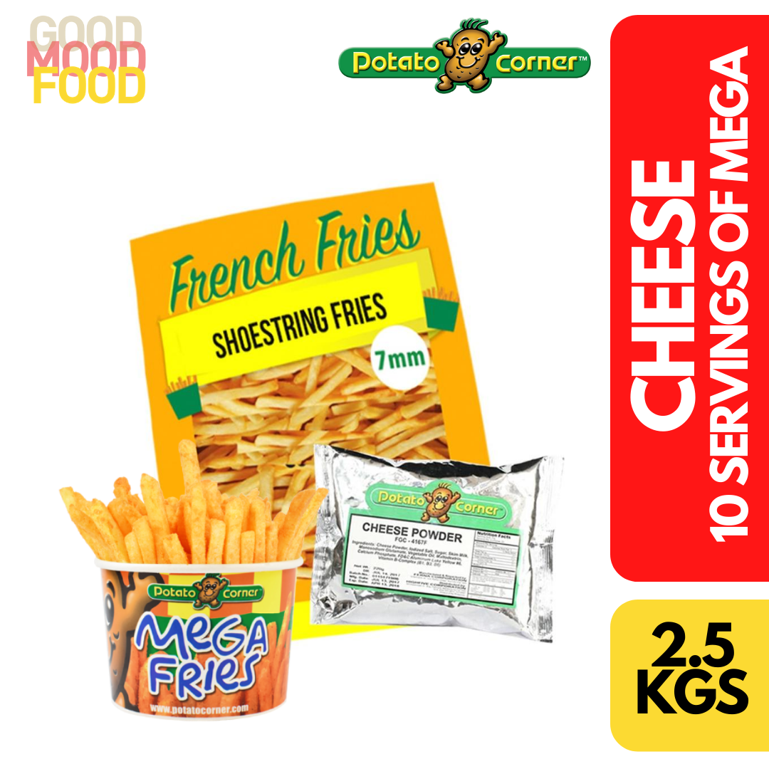 POTATO CORNER CHEESE FRENCH FRIES 2.5KGS WITH CHEESE FLAVOR PACK